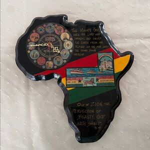 Vintage Rastafarian Africa Map Wall Clock - Handcrafted Pan-African Art
